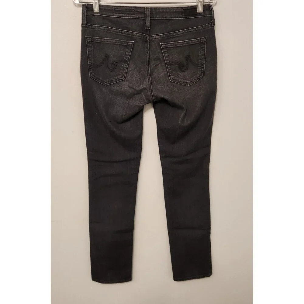 AG Adriano Goldschmied Jeans The Stevie Slim Straight Leg Jean Black 27R 30x30‎